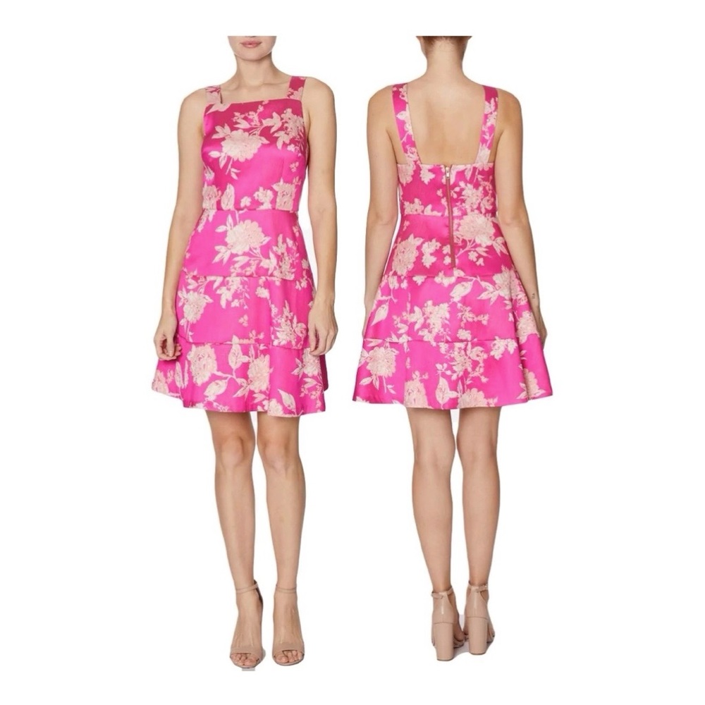 Laundry By Shelli Segal Metallic Floral Party Dress